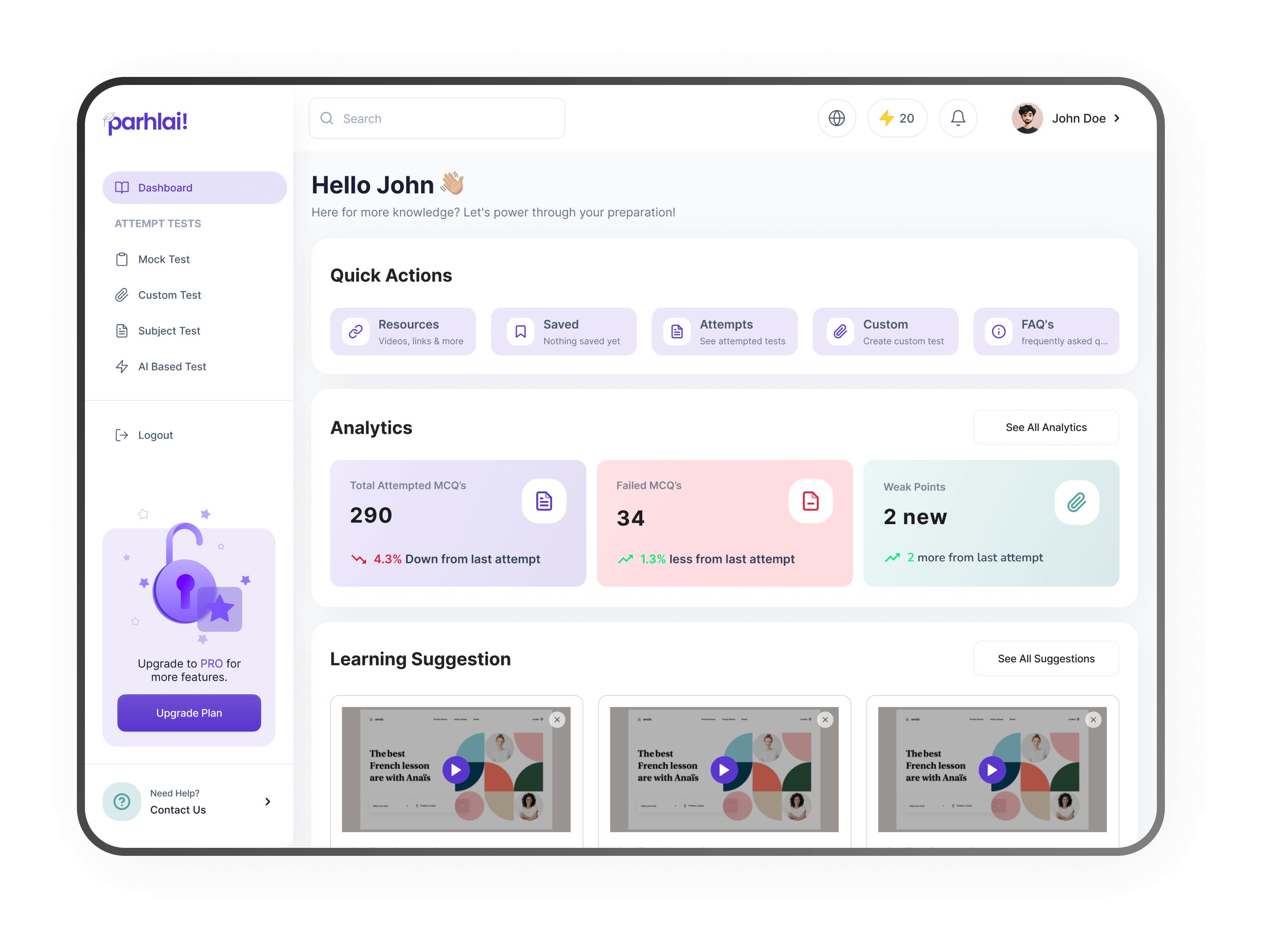 Parhlai Desktop Interface